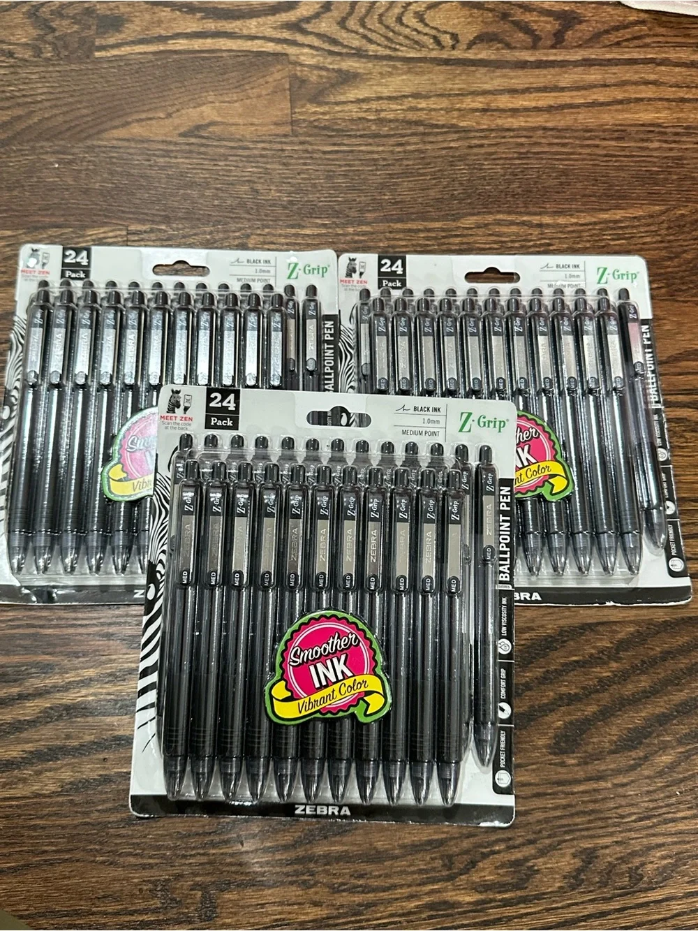 Zebra Z-Grip Black Ink Ballpoint Pens - 24 Pack
